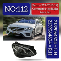 Complete Headlight Assy Set (Without Blaster) Left 2139064504 & Right 2139064604 Compatible With Mercedes Benz W213 (2016-2019) Tag No.112