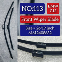 Front Wiper Blade Set (26'19 Inch) 61612408632 61612147361 61612147365 61612183576 61612183591 61612209047 61612209051 61612358553 Compatible with BMW 7 Series G11 G12 Tag No.113