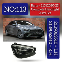 Complete Headlight Assy Set (Without Blaster) Left 2139063510 & Right 2139063610 Compatible With Mercedes Benz W213 (2020-2023) Tag No.113