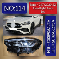 Headlight Headlamp Assy Left A2479068105 & Right A2479068205 (Without Blaster) Compatible With MERCEDES-BENZ C-CLASS (W247) (2020-2022) Tag No.114