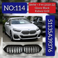 Kidney Grill Glossy Black Set 51135A39376 Compatible With BMW 2 Series F44(2020-2024) Tag 114