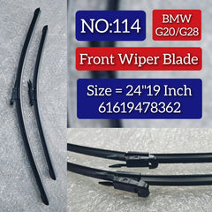 Front Wiper Blade Set (24'19 Inch) 61619478362 61612158220 61612159628 61612241357 61612455436 61615A43586 61617253386 61617253397 Compatible with BMW 3-Series G28 & 3-Series G20 Tag No.114