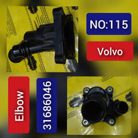 Elbow (Thermostat) 31686046 31474800 31293767 Compatible With VOLVO S60 II 134 Tag-E-115