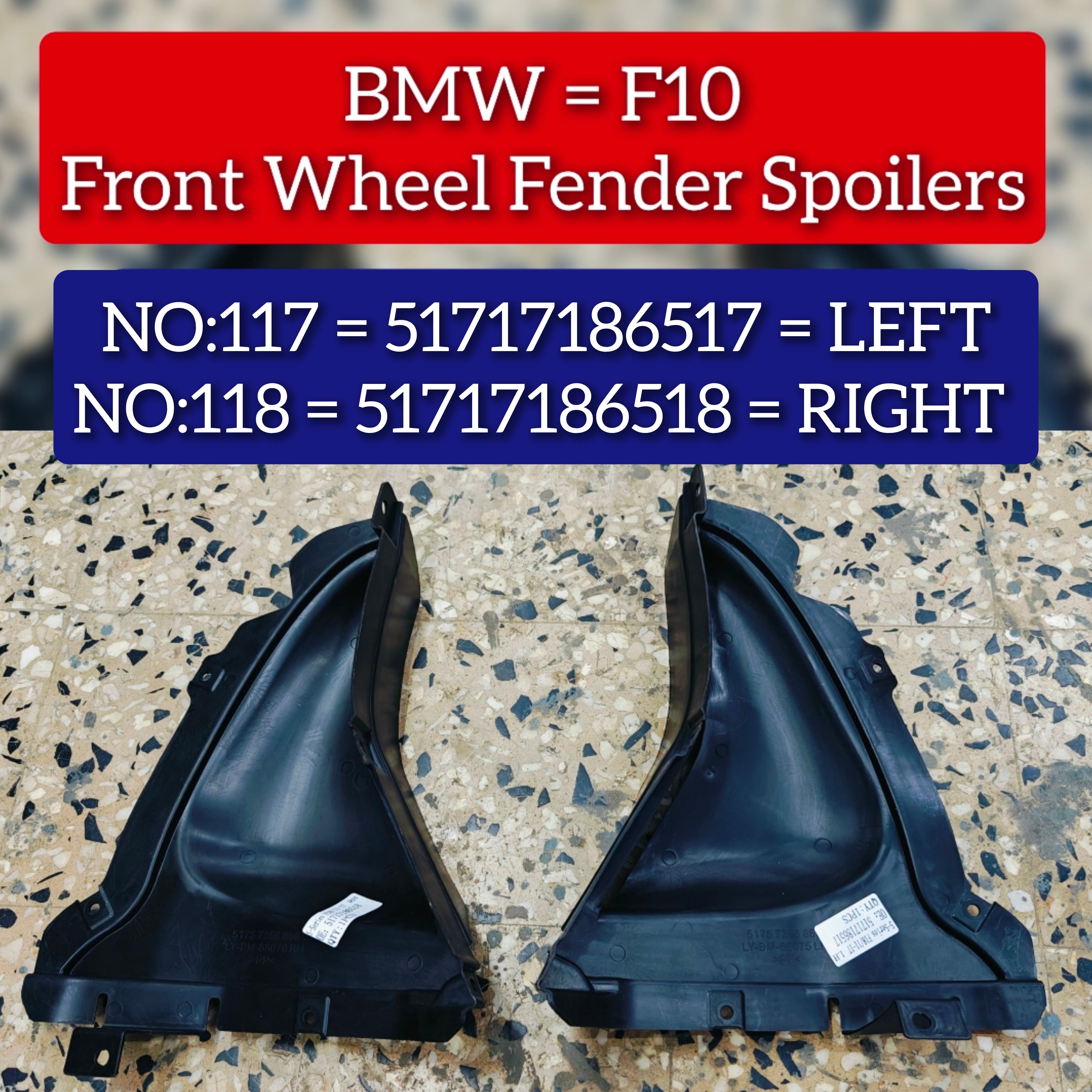 Front Left Fender Liner 51717186517 Compatible With BMW F10 5-Series