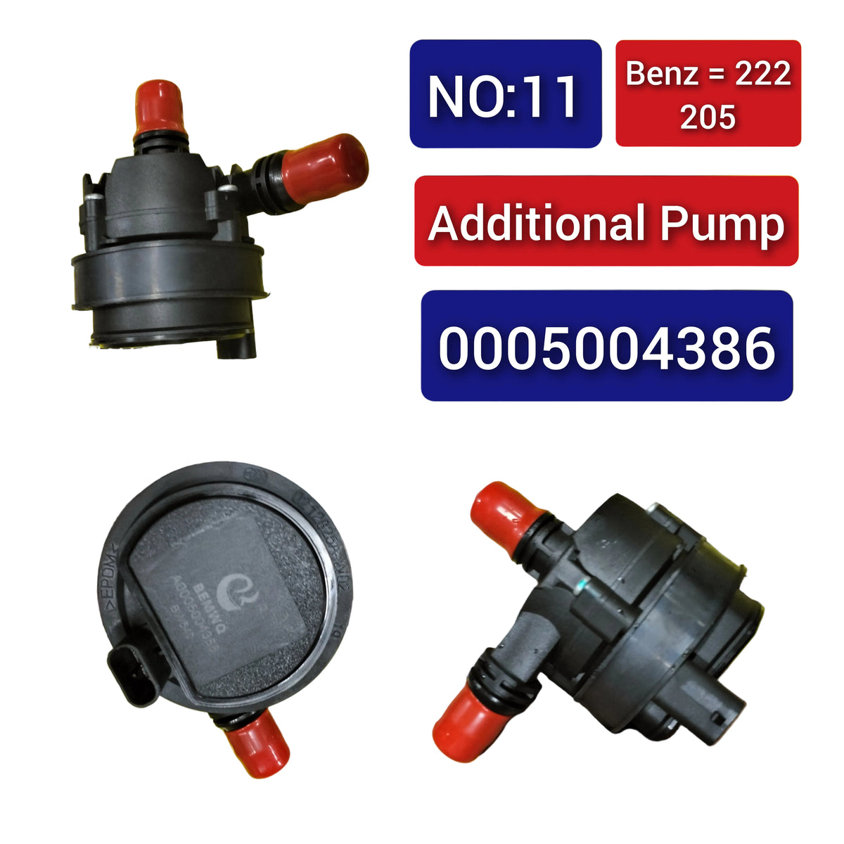 Additional Auxiliary Water Pump 0005004386 0005001486 0005003500 For MERCEDES-BENZ C-CLASS W205 & E-CLASS W213, S-CLASS W223 Tag-A-11