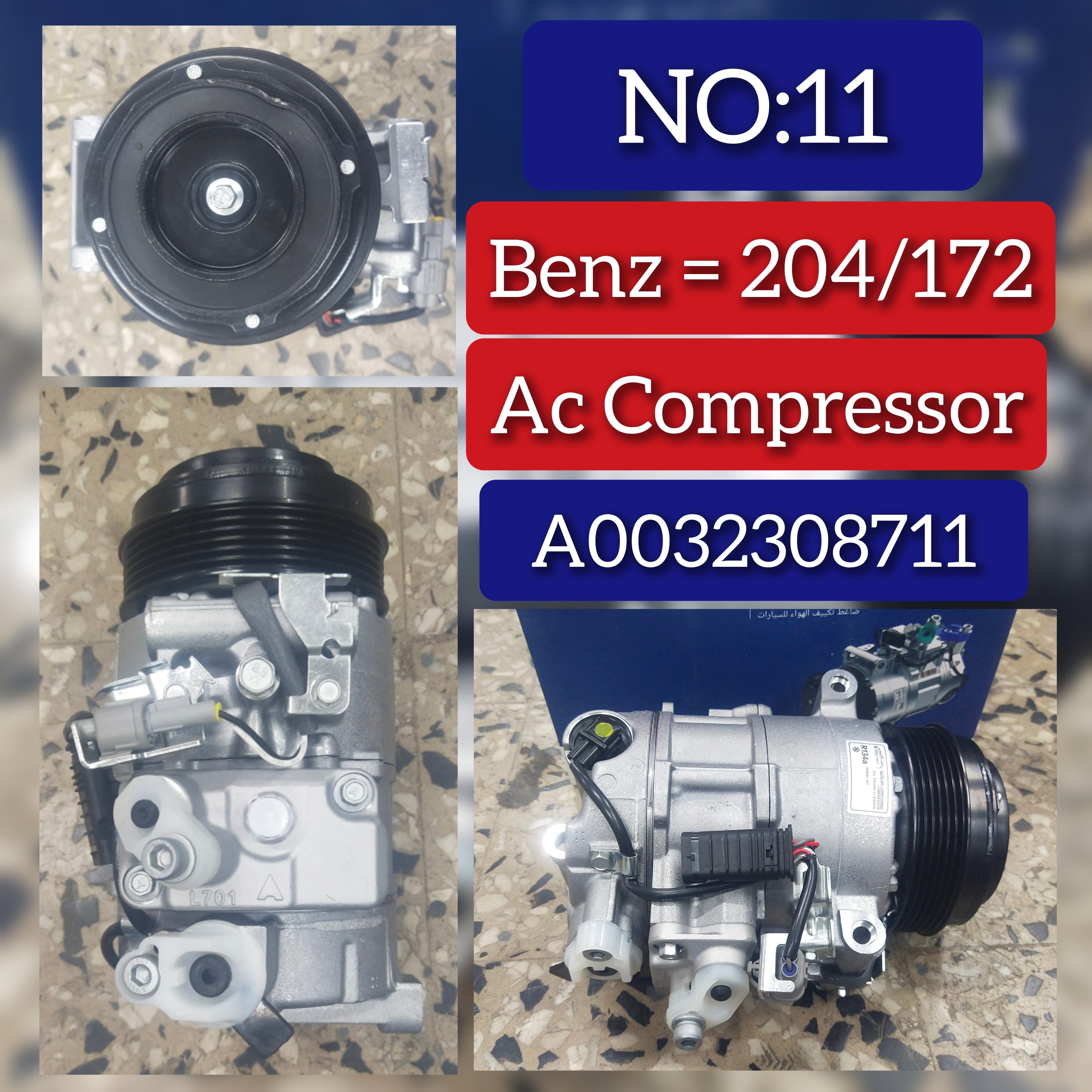 AC Compressor A0032308711 Compatible With MERCEDES-BENZ C-CLASS (W204)