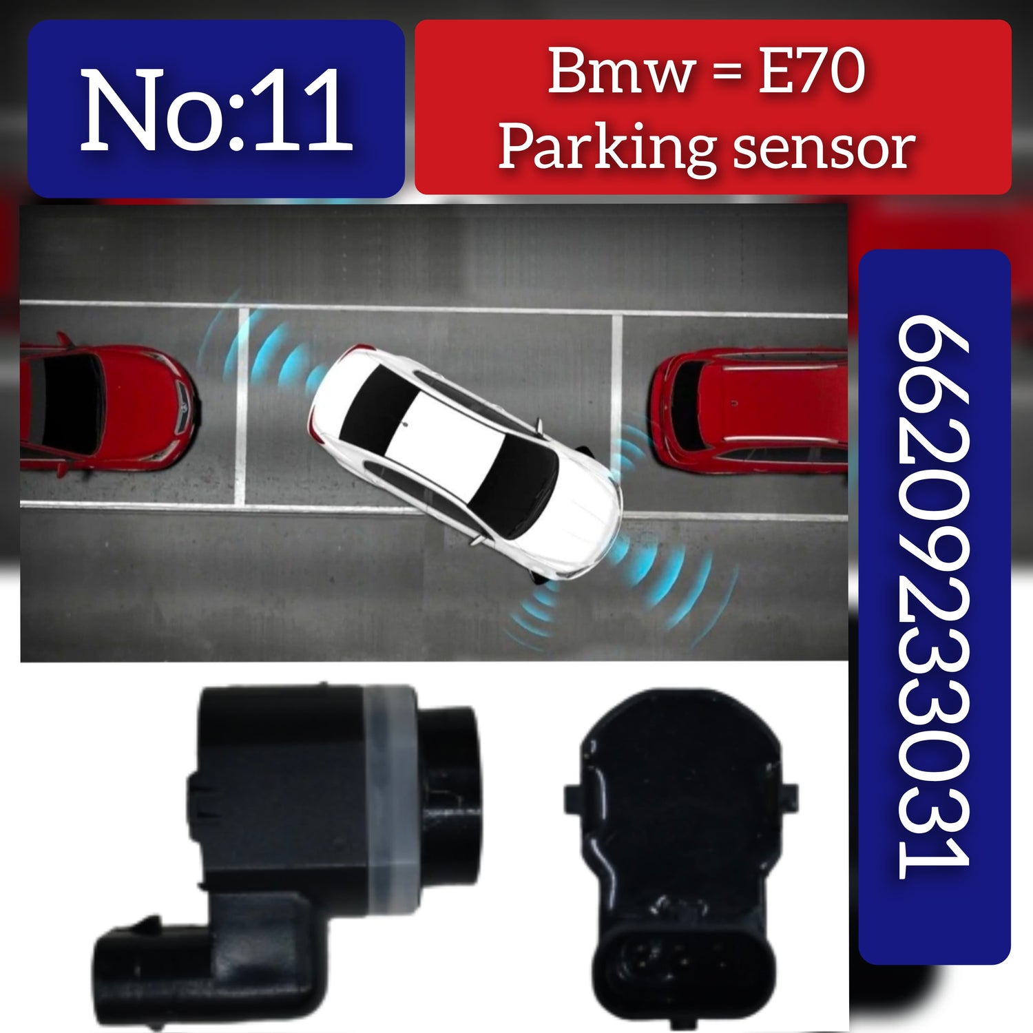 Parking Distance Control Sensors 66209233031 66209233035 66209233036 66209233038 66209233039 66209233040 Compatible With  BMW 5 Series F10 & 7 Series F02 & X1 E48, X5 E70, X3 F25, X5 F15 & MINI F56 Tag-PS-11