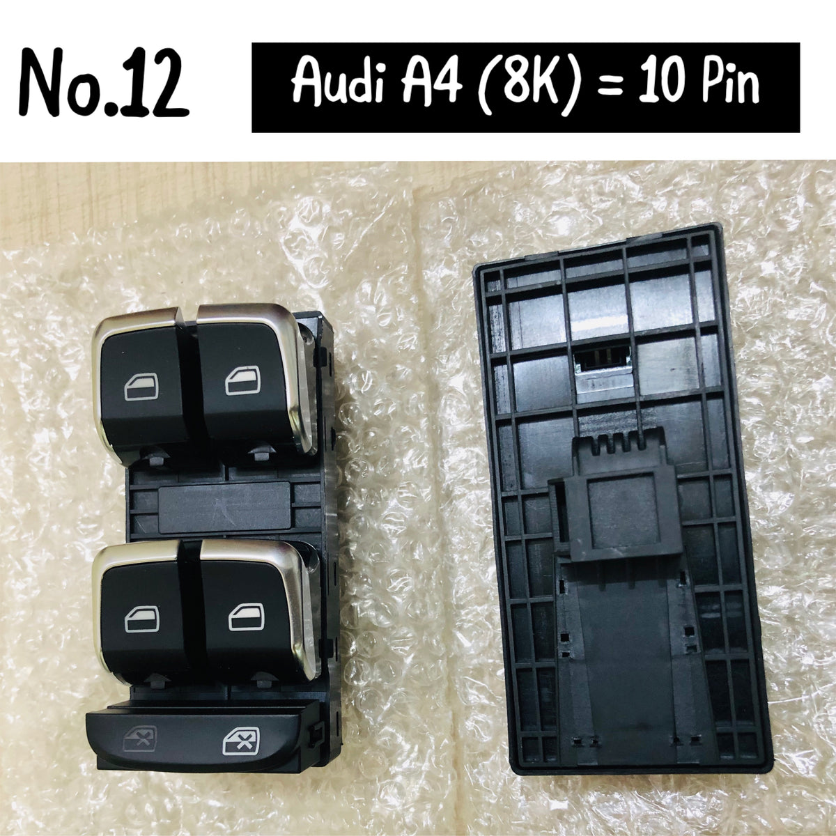 Audi A4 8K 10-Pin Window Black Switch Compatible with A4 8K/Q5/A5 8K0959851 8U0959851 8K0959851F Tag-SW-12