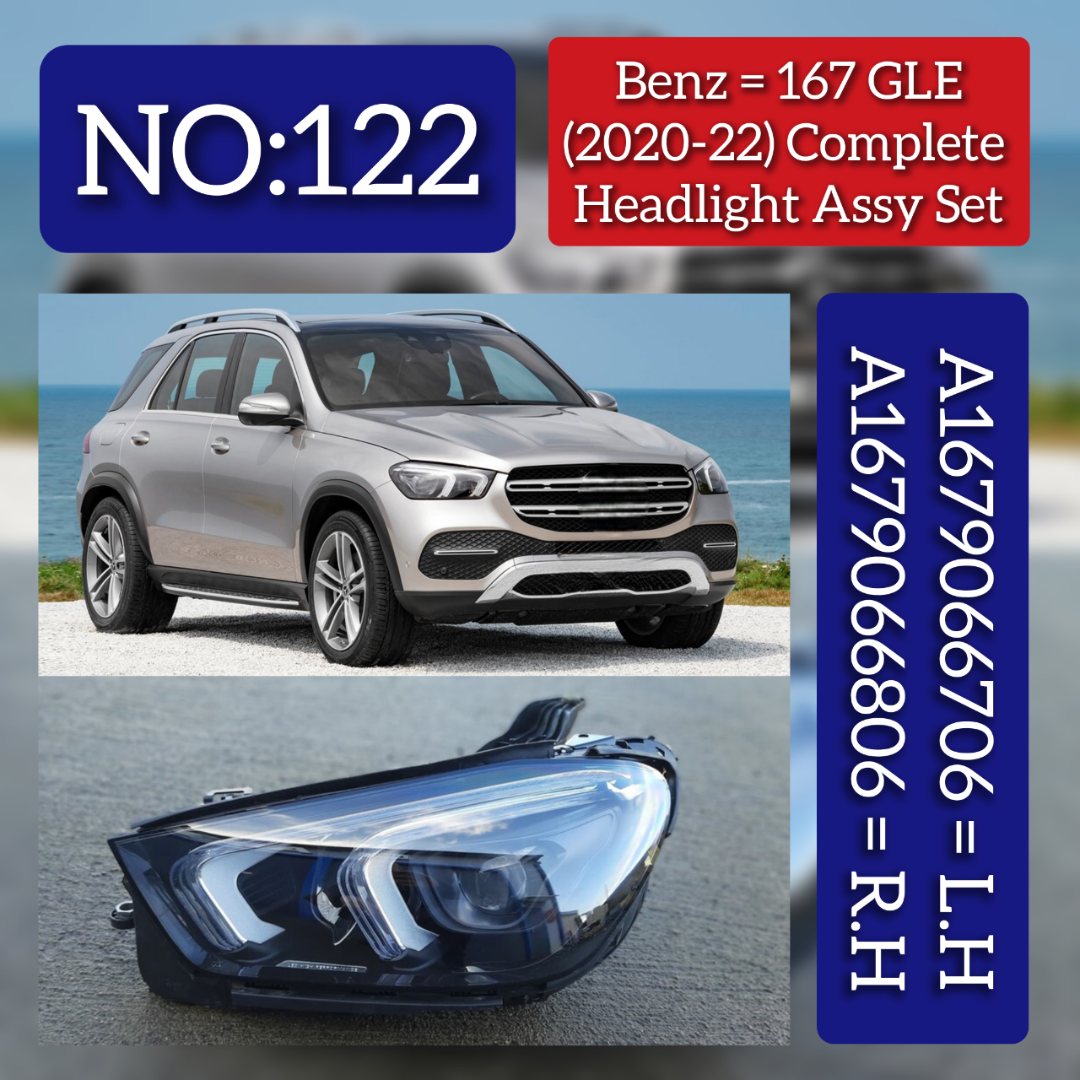 Headlight Headlamp Left A1679066706 & Right A1679066806 (Without Blaster) Compatible With MERCEDES-BENZ GLE (W167) (2020-2022)