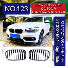Outer Chrome Show Grill Left 51137371685 & Right 51137371686 Compatible With BMW 1 Series (F20) (2015-2017) Tag No.123