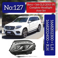 Complete Headlight Assy Set (Without Blaster) Left 1668202300 & Right 1668202400 Compatible With Mercedes Benz W166 (2015-2019) Tag No.127