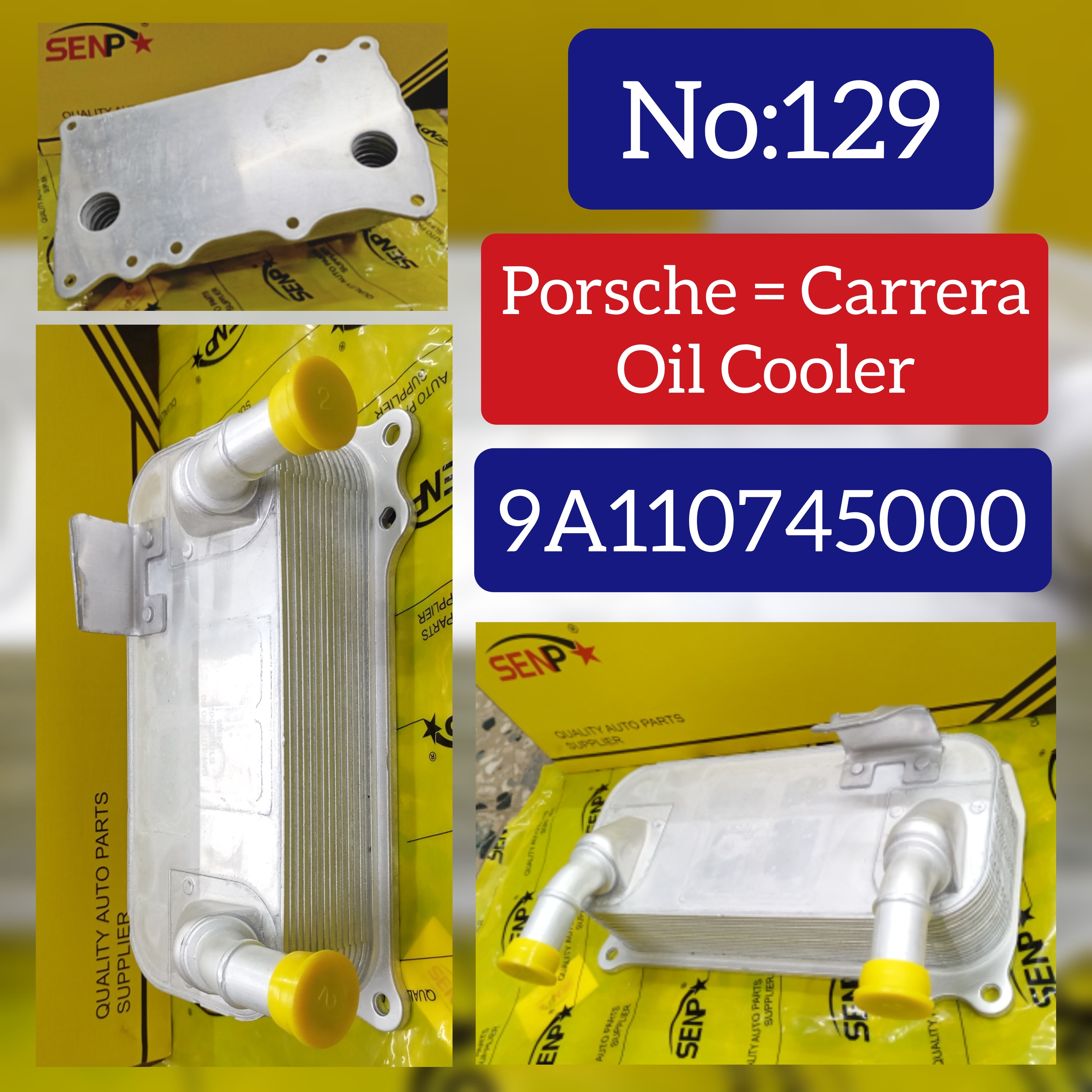 Oil Cooler 9A110745000 Compatible With PORSCHE 911 (997) & 911 Convertible (997) & 911 Targa (997) Tag No.129