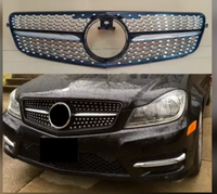 Diamond Black Show Grill  Compatible With Mercedes Benz C-CLASS 204 T-2  (2007-2014) Tag 12