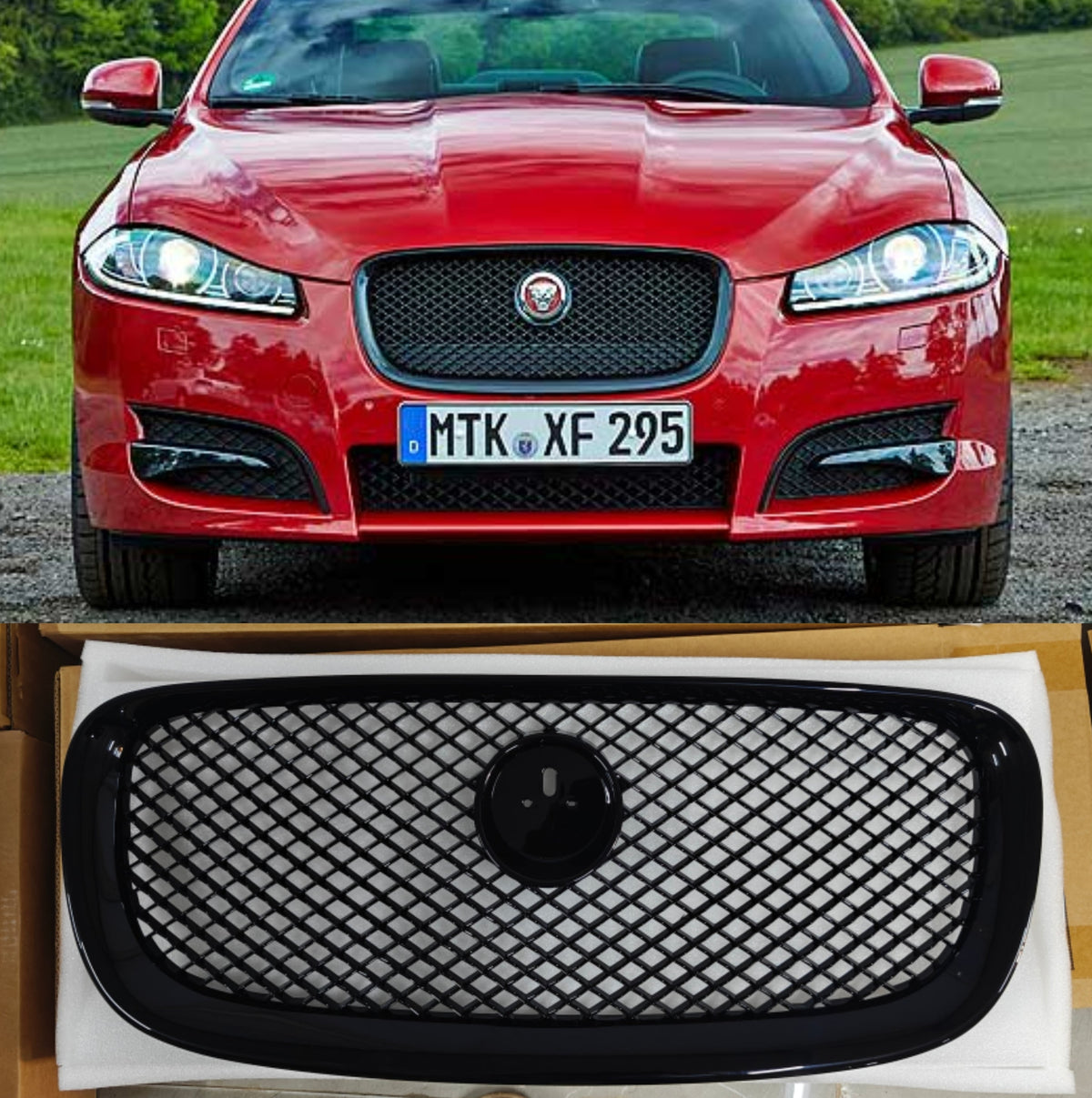 Front Grille Chromed C2Z20498 Compatible With  Jaguar  XF I (X250)  XF II (X260) (2012-2015) Tag No.12