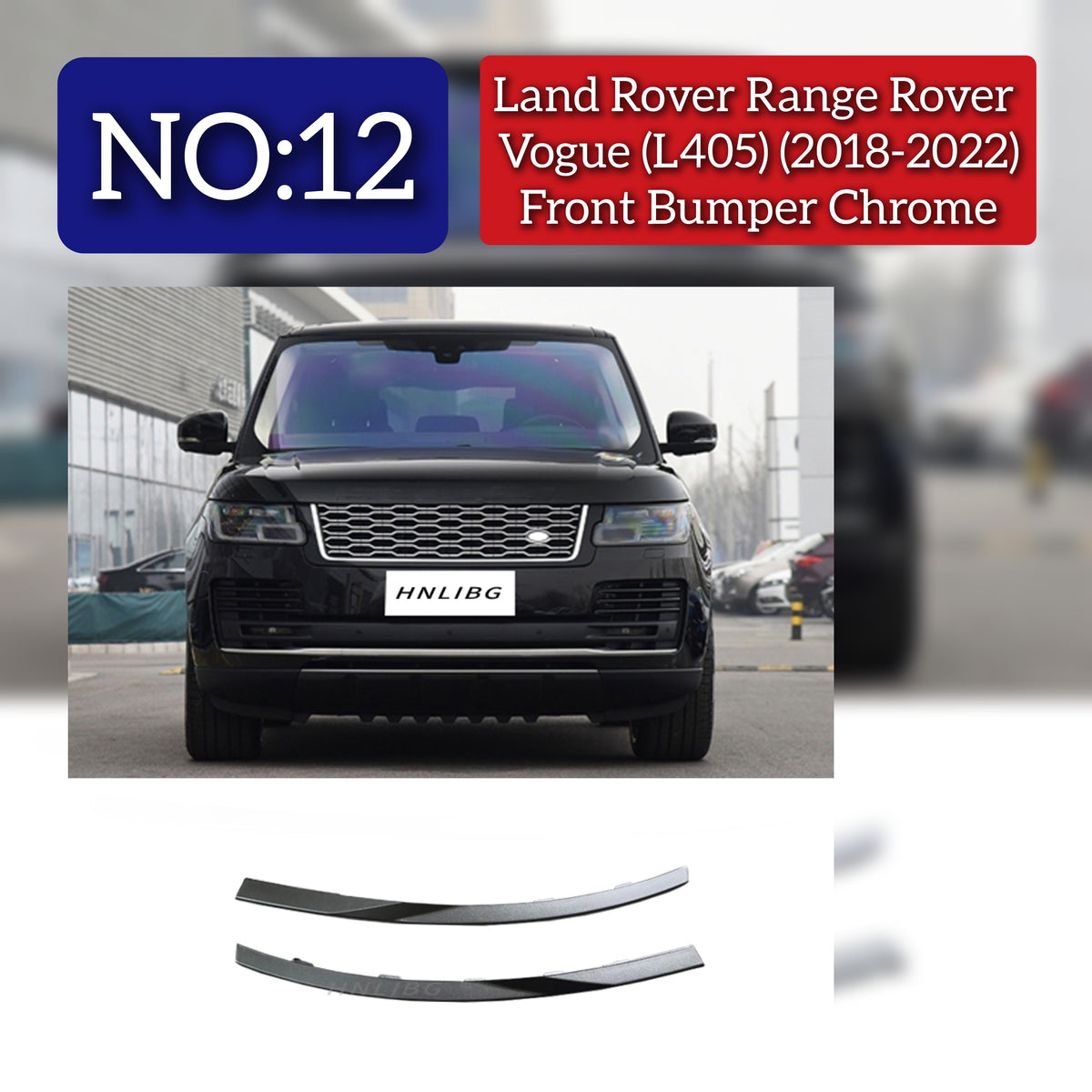 Front Bumper Chrome Compatible With Land Rover Range Rover Vogue - L405 (2018-2022)