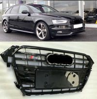 Show Grill Compatible With Audi A4 B8 Facelift (2013-16) Original Shiny Silver Chrome Tag 12