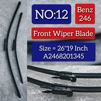 Front Wiper Blade Set (26'19 Inch) A2468201345 A1768200745 A1768202700 Compatible With MERCEDES-BENZ-CLASS (W246) ) Tag No.12