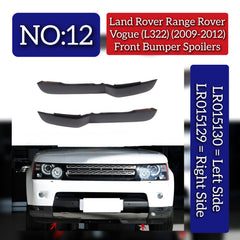 Front Bumper Spoilers Right LR015129 & Left LR015130 Compatible With Land Rover Range Rover Vogue - L322 (2009-2012) Tag No.12