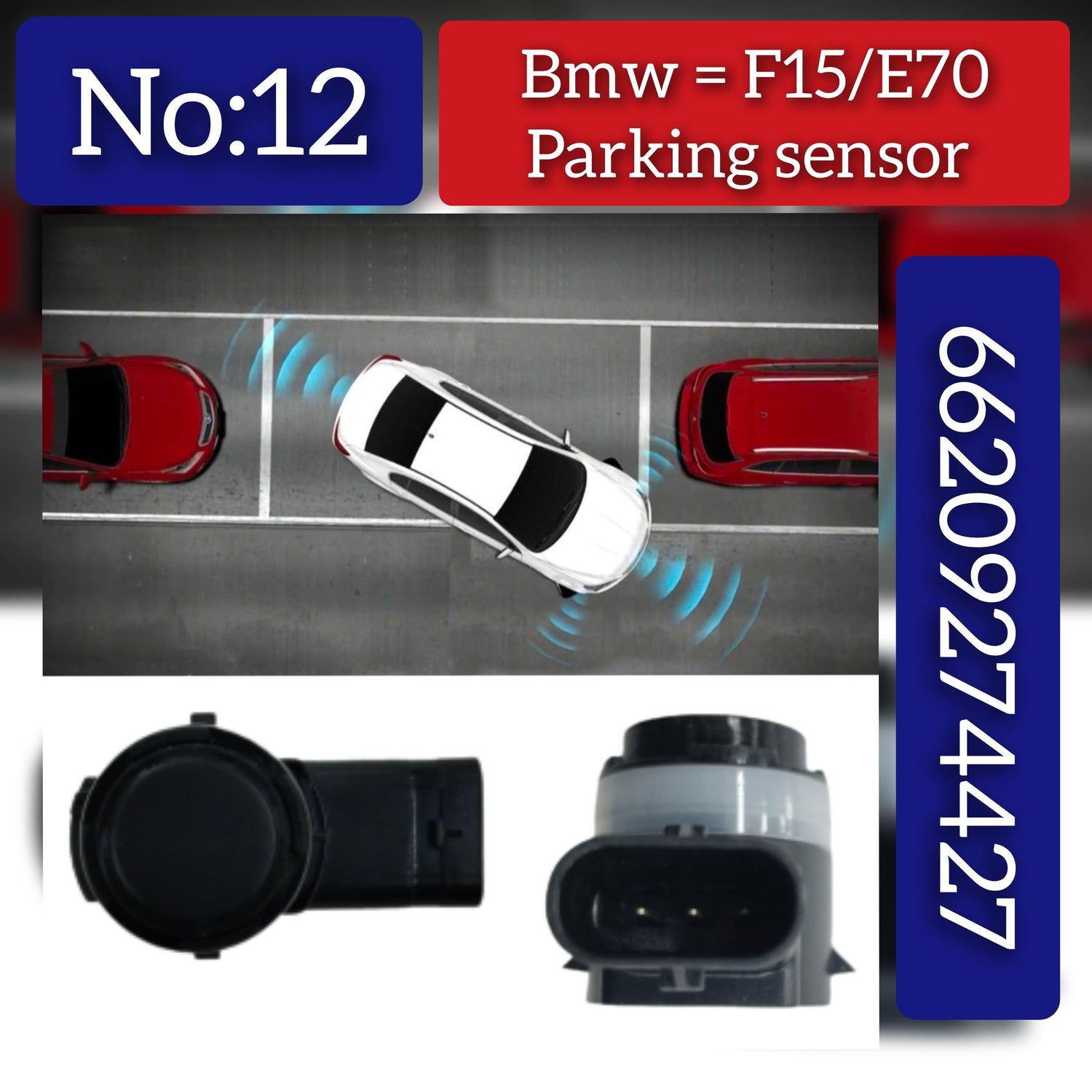 Parking Distance Control Sensors 66209274427 66209283750 Compatible With BMW X1 F48, X5 F15 Tag-PS-12