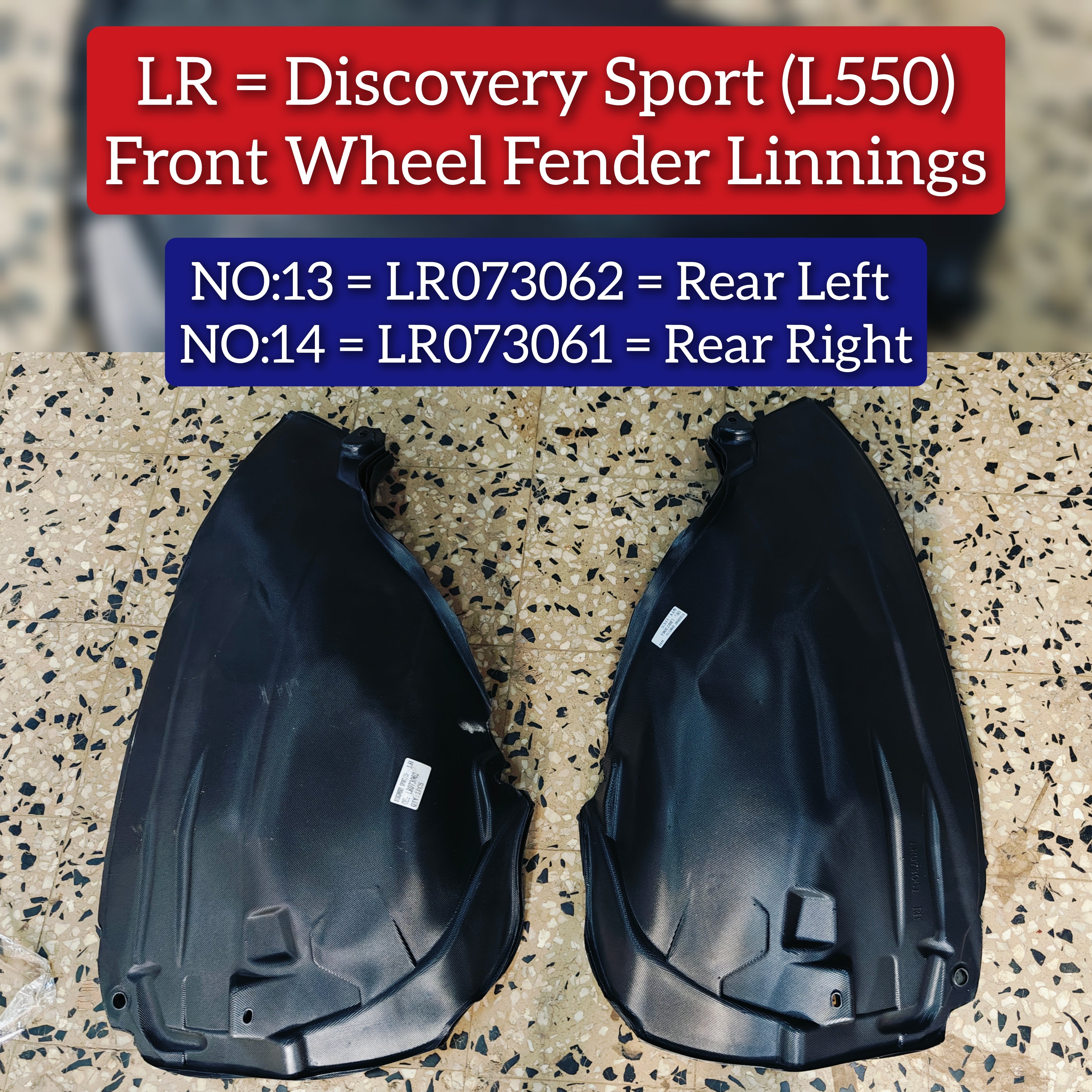 Rear Left Fender Liner  LR073062 Compatible With LAND ROVER DISCOVERY SPORT (L550) Tag No.13