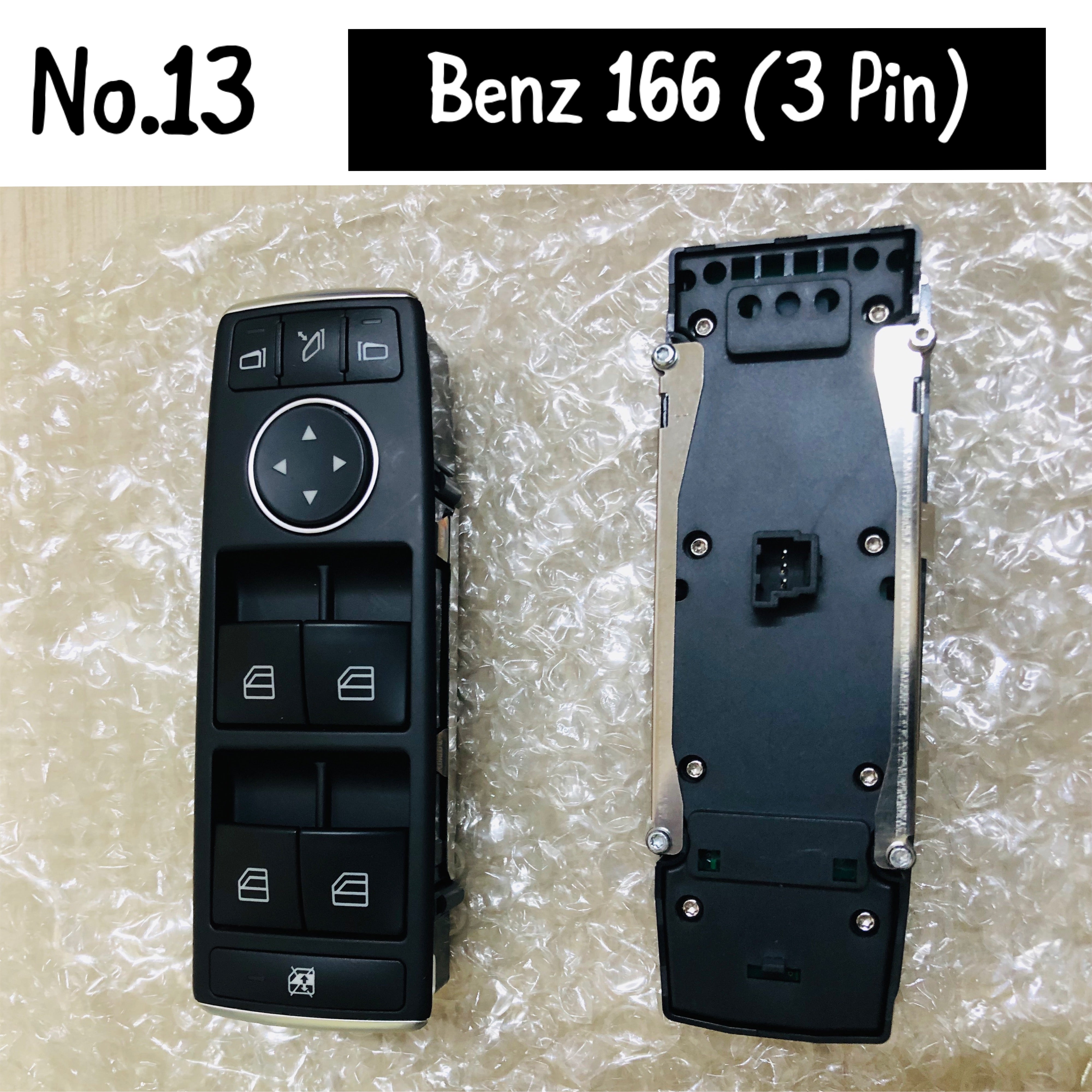 Mercedes-Benz A-CLASS W176 & B-CLASS 246, W166 3 Pin Window Black Switch - Compatible with 176/246/242/117/166/157/292 1669054400 Tag-SW-13