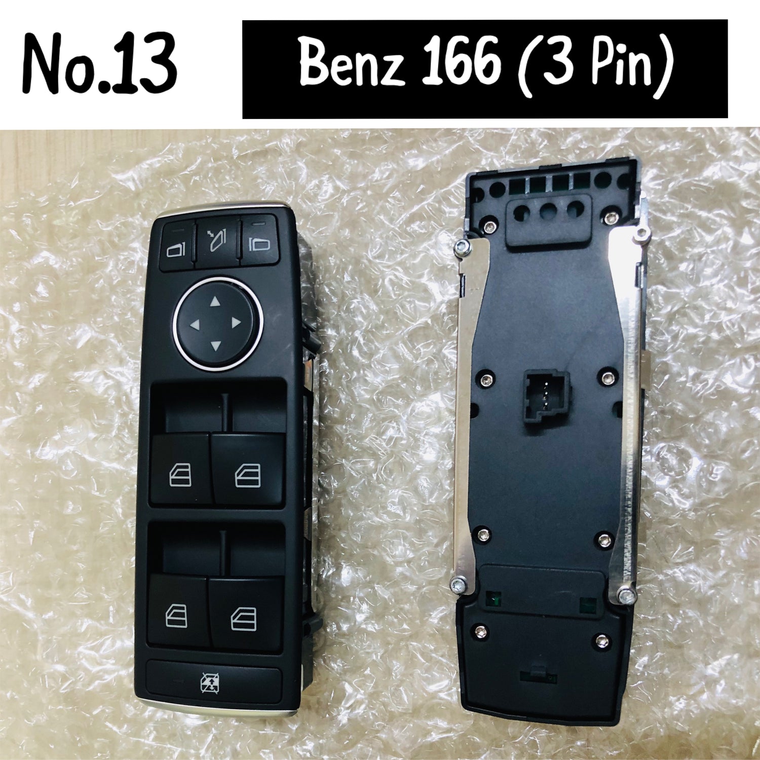 Window Black Switch (3 Pin) 1669054400 16690544009107 1669054400649107 Compatible with Mercedes-Benz A-CLASS W176 & B-CLASS 246, W166 176/246/242/117/166/157/292 Tag-SW-13