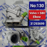Engine Coolant Thermostat Water Inlet Assembly 31293699 30637217 30650022 30777475 Compatible With VOLVO S80 Tag No.130
