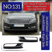 Fog Lamp Cover (Matt+Single Chrome) Left 3AA853665 & Right 3AA853666 Compatible With VW PASSAT B7 (2010-2014) No.131