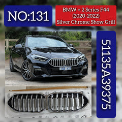 Silver Chrome Show Grill 51135A39375 Compatible With BMW 2 Series (F44) (2020-2022) Tag No.131