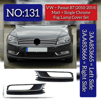 Fog Lamp Cover With Mat + Double Chrome Left 3AA853665 & Right 3AA853666 Compatible With VW PASSAT B7 (2010-2014) No.131