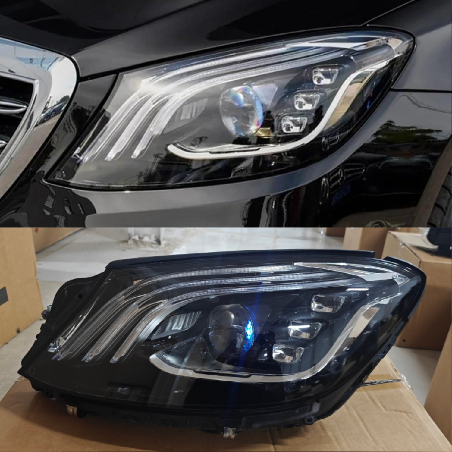 Complete Headlight Assembly (LED Performance) Left A2229068704 & Right A2229068804 A222906870464 A2229065904 Compatible With Mercedes Benz S-Class (W222) (2018-2020) Tag No.132