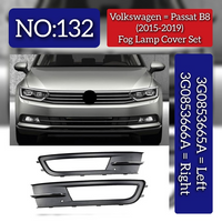 Fog Lamp Cover Left 3G0853665A & Right 3G0853666A Compatible With VW PASSAT B8 (2015-2019) No.132