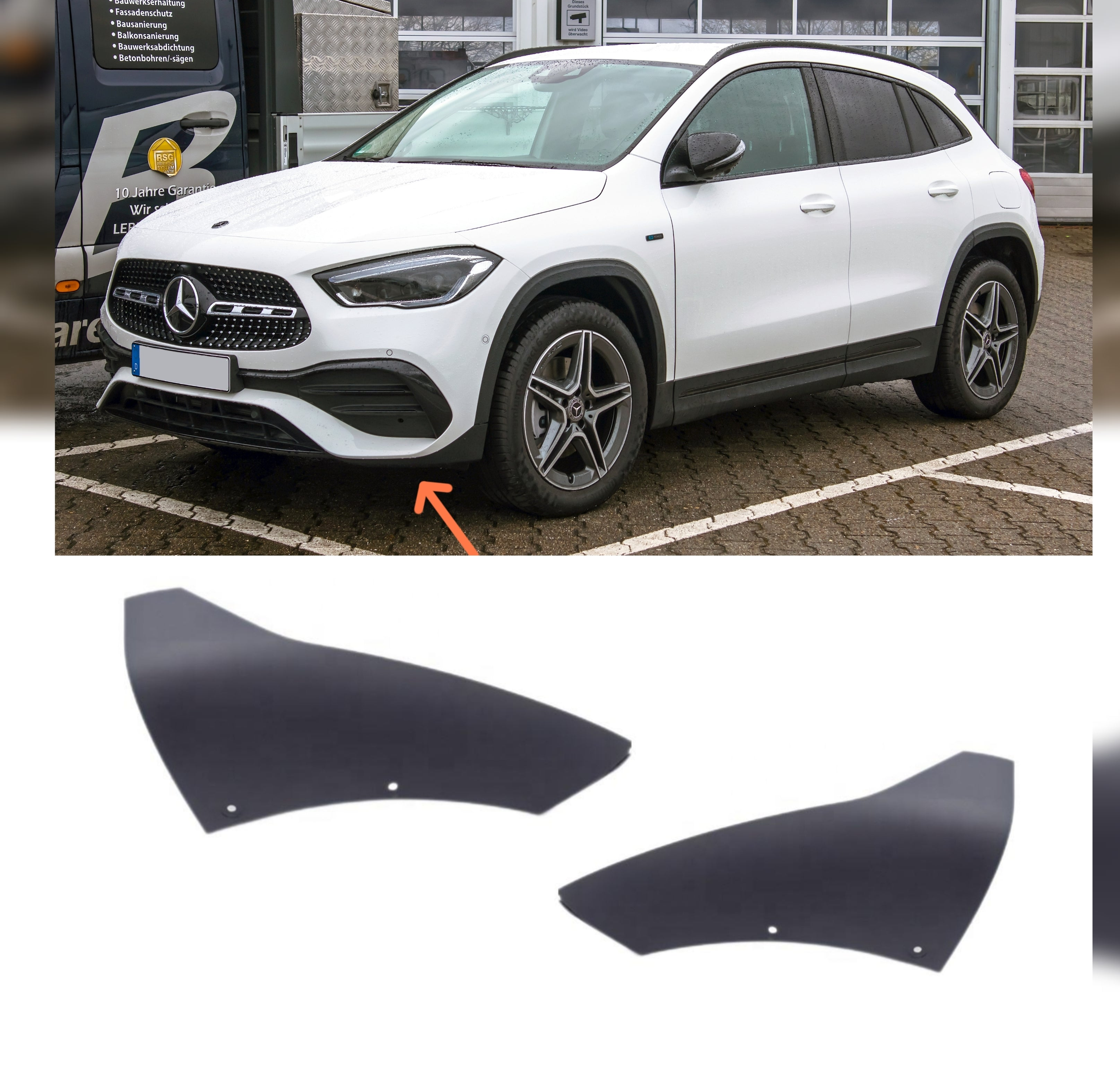 Front Lower Bumper Spoiler Left 2478850504 A2478850504 & Right 2478850604 A2478850604  Compatible With Mercedes Benz 247 GLA (2020-2024) Tag No.132
