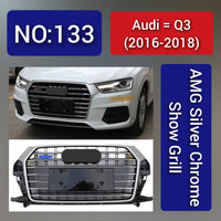 Show Grill  Compatible With Audi Q3(2016-2018) AMG Silver Chrome Tag No.133