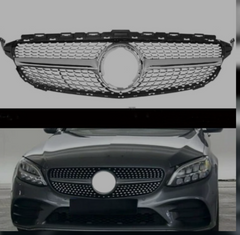 Diamond Silver Chrome Show Grill Compatible With Mercedes Benz C-Class W205  (2019-2022) Tag 133