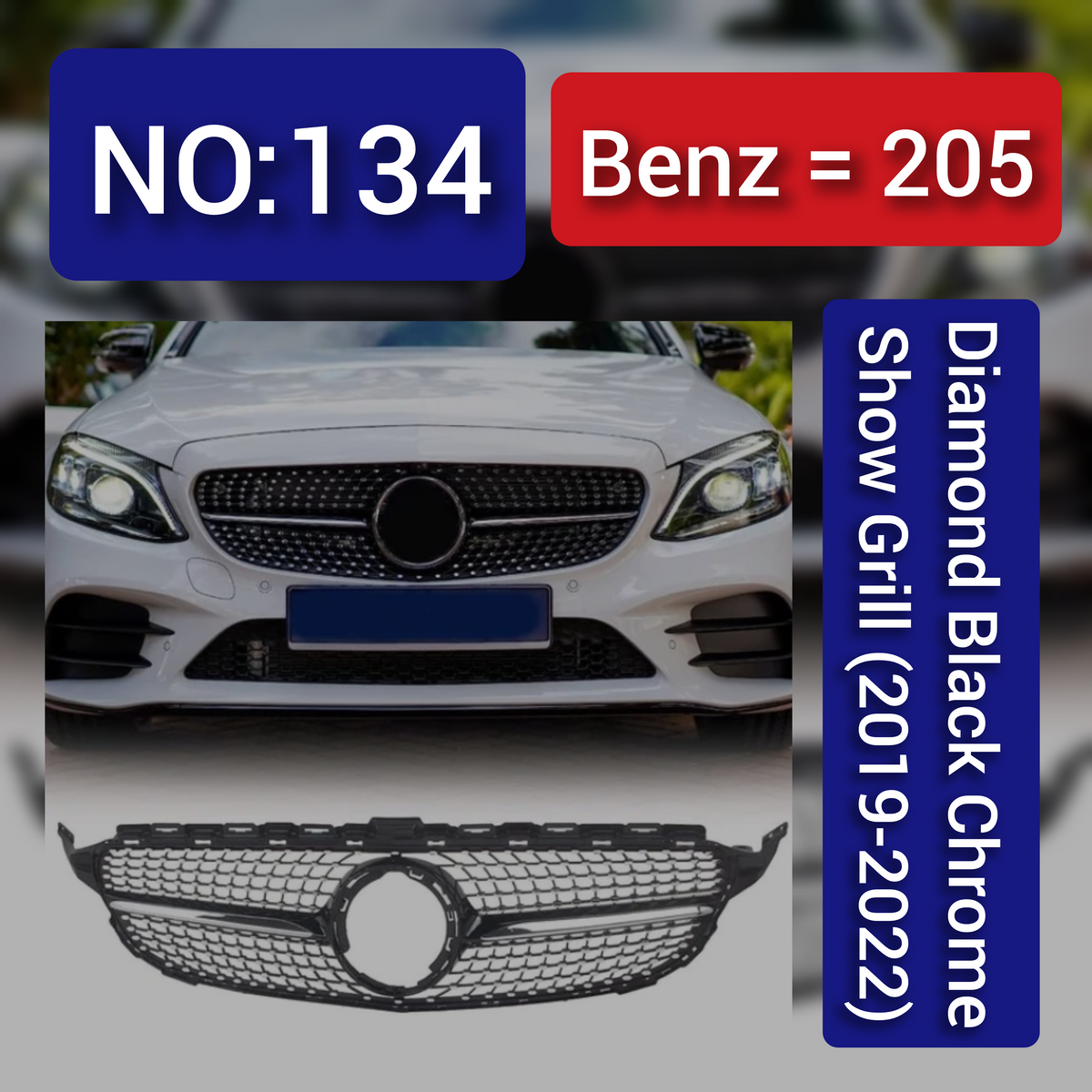 Show Grill Compatible With Mercedes Benz C-Class W205  (2019-2022) Tag 134