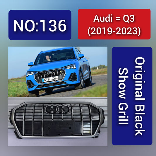 Show Grill Compatible With Audi Q3(2019-23) Original Black