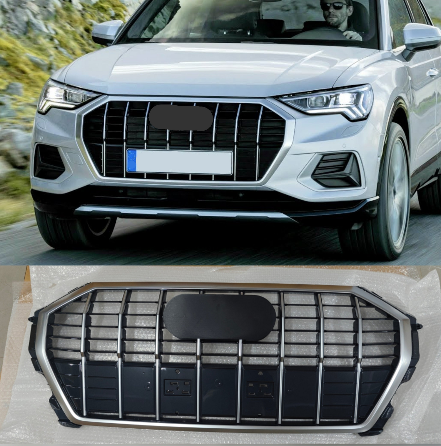 Glossy Grey Show Grill 83G853651APRN4  83G853651ARN4 Compatible With Audi Q3 83G (2019-2024) Tag No.136