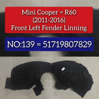 Front Left fender Liner 51719807829 Compatible With MINI COUNTRYMAN (R60) | MINI COUNTRYMAN / COOPER COUNTRYMAN | CROSSOVER