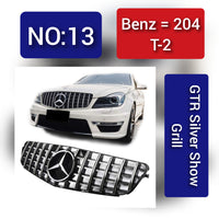 GTR Silver Show Grill Compatible With Mercedes Benz C-CLASS W204 T-2  Tag 13