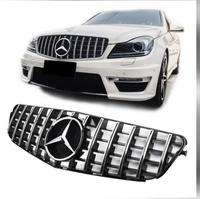 GTR Silver Show Grill Compatible With Mercedes Benz C-CLASS W204 T-2  Tag 13