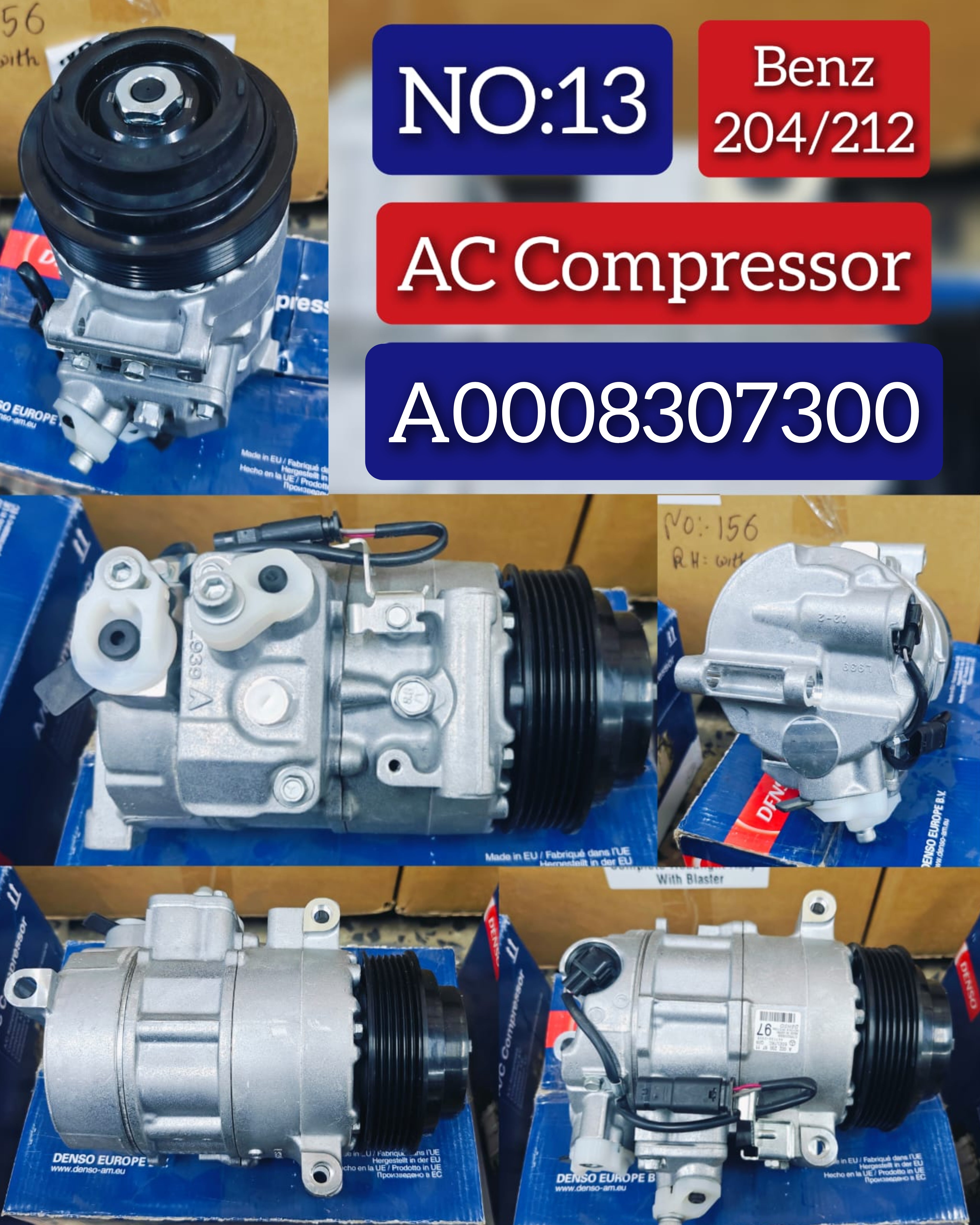 AC Compressor A0008307300 A0022303111 A0022305011 A0022307311 Compatible With MERCEDES-BENZ C-CLASS (W204) & CLS (C218) & E-CLASS (W212)