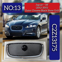 Front Black Mesh Chromed Frame C2Z13175 Compatible With Jaguar  XF I (X250)  XF II (X260) (2012-2015) Tag No.13