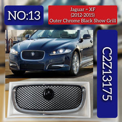 Front Black Mesh Chromed Frame C2Z13175 Compatible With Jaguar  XF I (X250)  XF II (X260) Tag No.13
