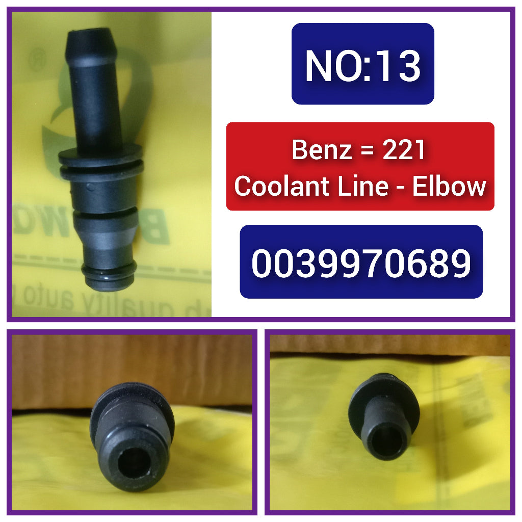 Coolant Breather Pipe Connector 0039970689 For MERCEDES-BENZ S-CLASS W221 Tag-E-13