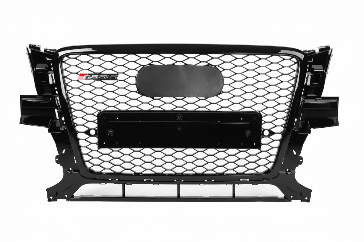 RSQ5 Full Black Honeycomb Show Grill Compatible With Audi Q5 (2008-2011) RSQ5 Black Chrome Tag No.141