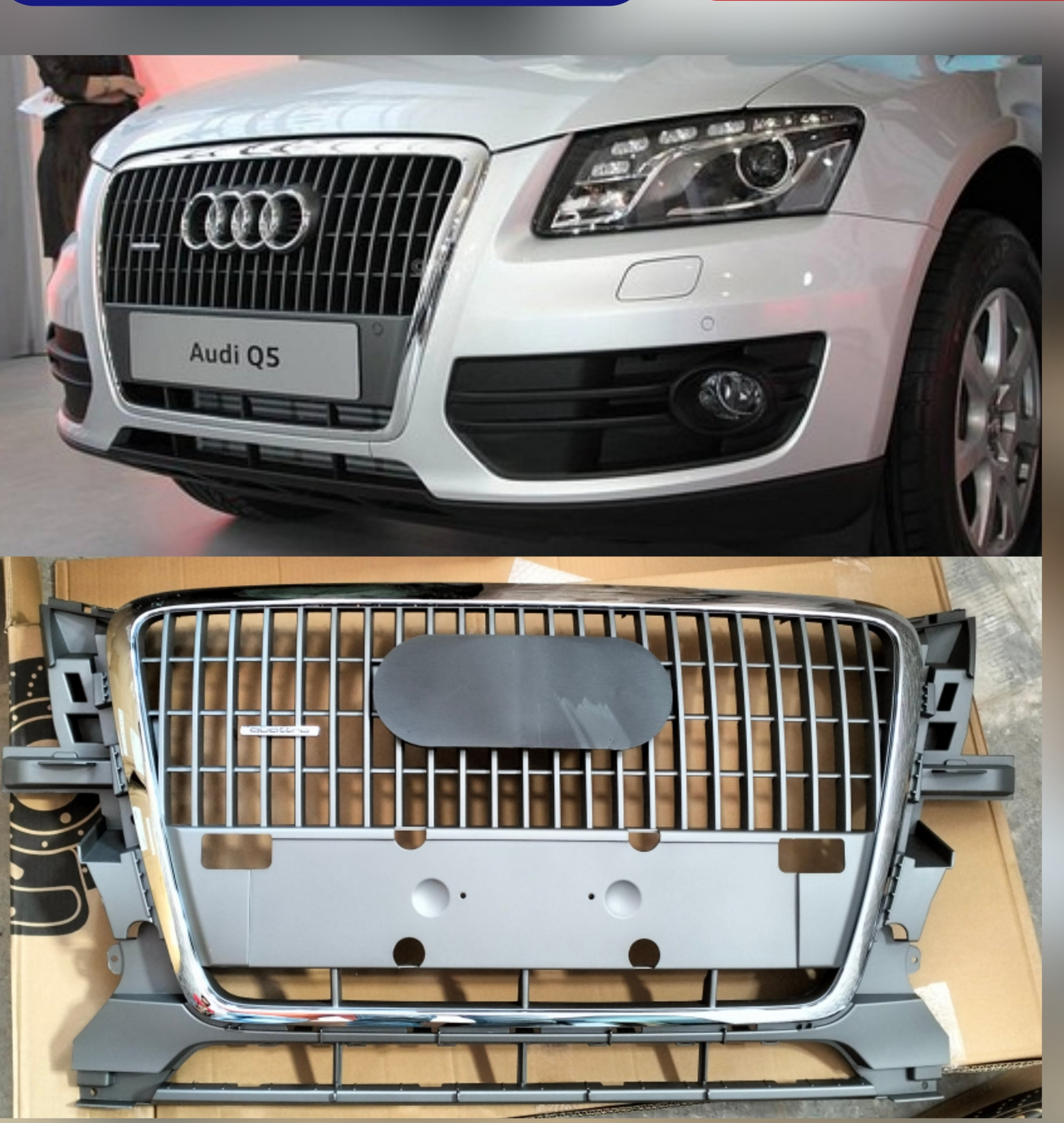 SQ5 Matt Grey Upgrade Show Grill Compatible With Audi Q5 (2009-12) Original Grey No.142