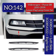Fog Lamp Cover Left 3G0854321 & Right 3G0854322 Compatible With VW PASSAT B8 (2015-2019) No.142