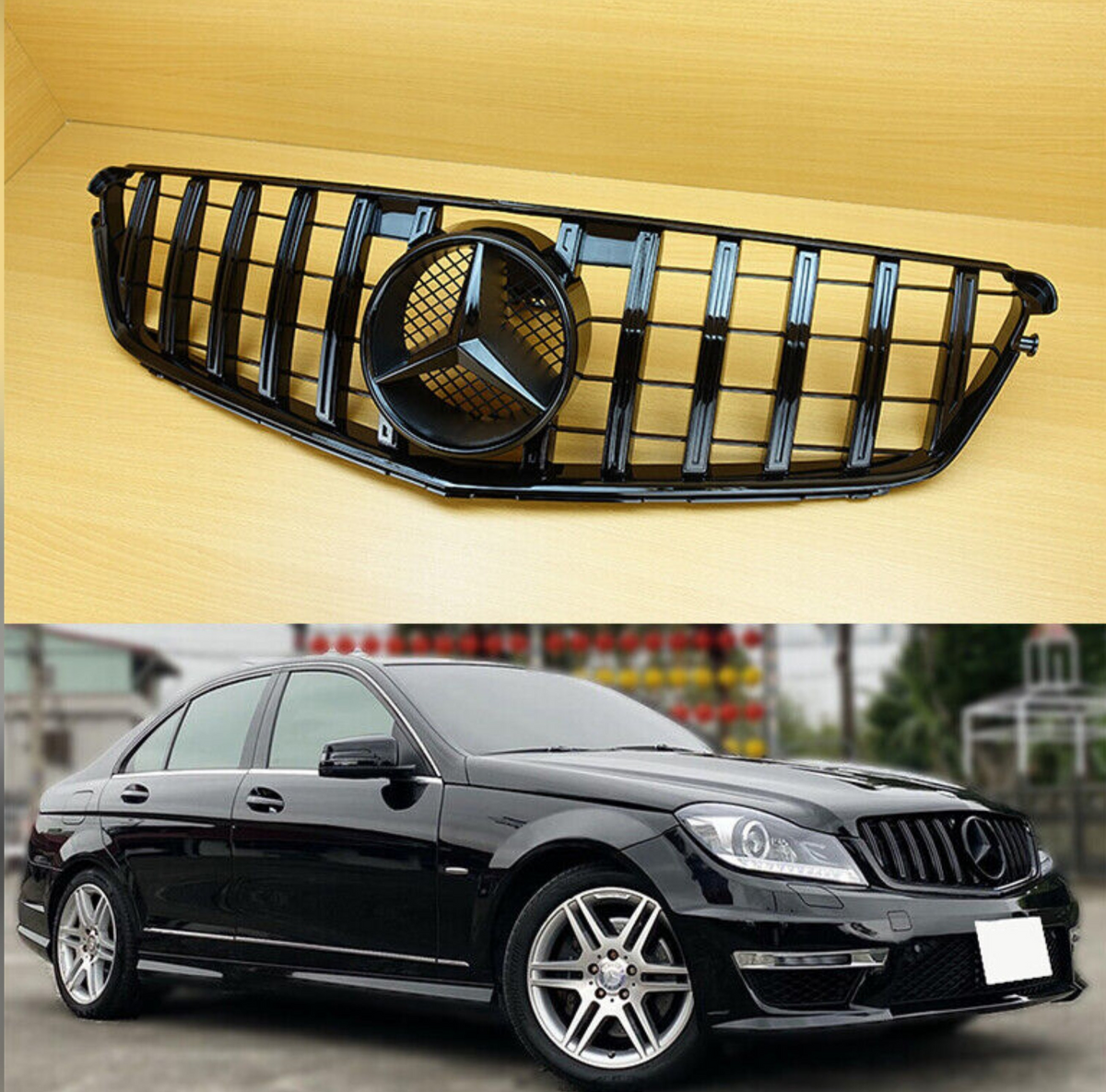 GTR Black Show Grill  Compatible With Mercedes Benz C-CLASS W204 T-2 Tag 14