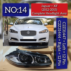 Complete Headlight Assy Set Left C2Z31447 & Right C2Z31444 Compatible With Jaguar XF (2012-2015) Tag No.14